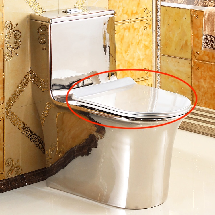 Seat and Lid For Luxury Plain / Design Silver Toilet  -  Toilet Accessories