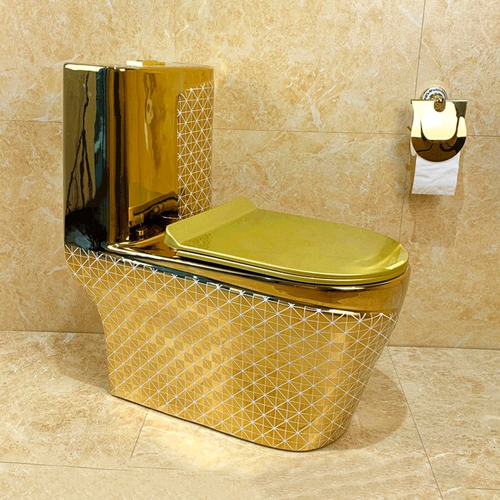 Luxury Toilet With Elegant Gold Plated Surface  -  Gold Toilets