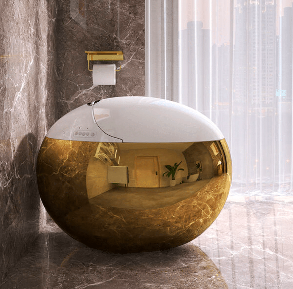 Royal Sphere Gold and White Smart Toilet  -  Gold Toilets