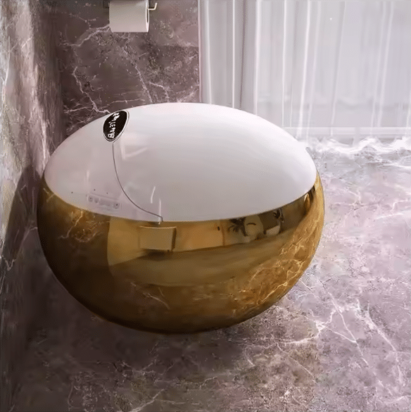 Royal Sphere Gold and White Smart Toilet  -  Gold Toilets