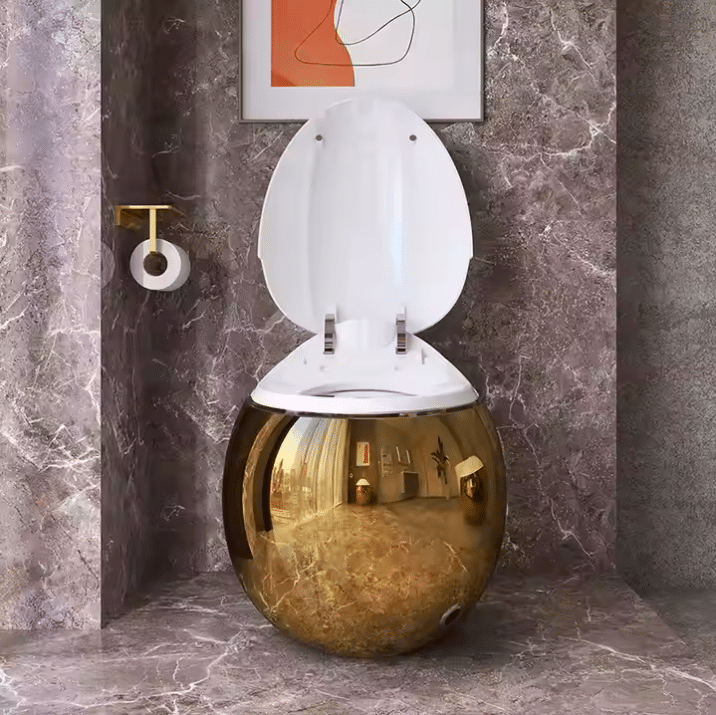 Royal Sphere Gold and White Smart Toilet  -  Gold Toilets