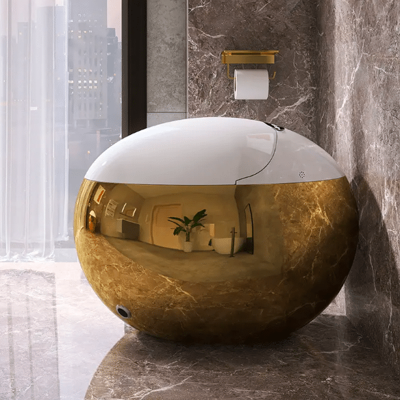 Royal Sphere Gold and White Smart Toilet  -  Gold Toilets