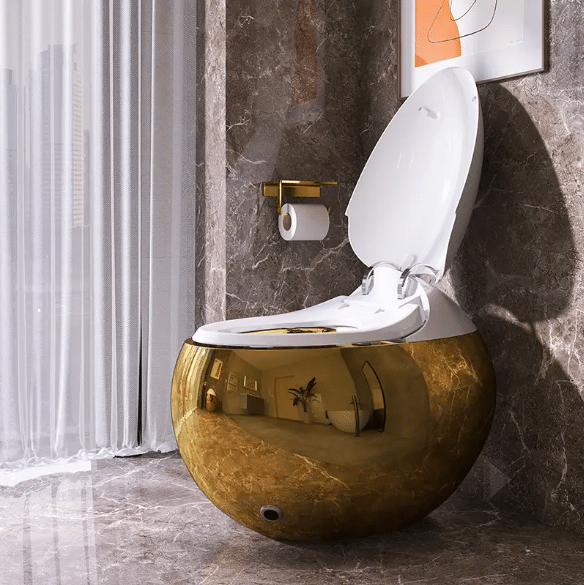 Royal Sphere Gold and White Smart Toilet  -  Gold Toilets