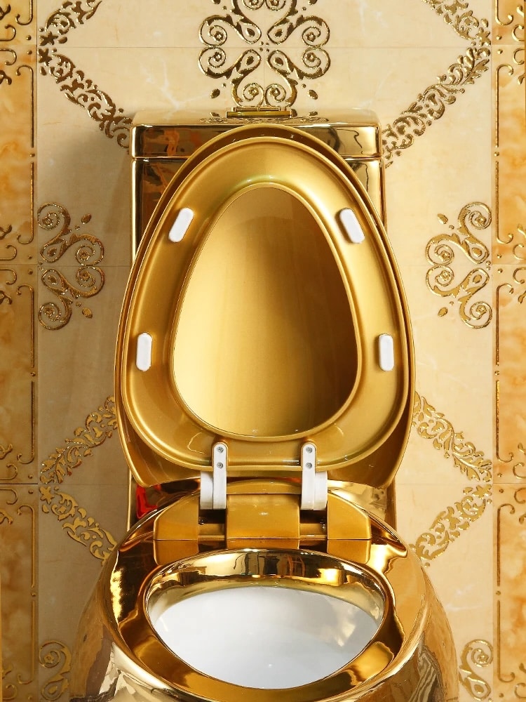 Oval Shaped Plain Gold Toilet  -  Gold Toilets
