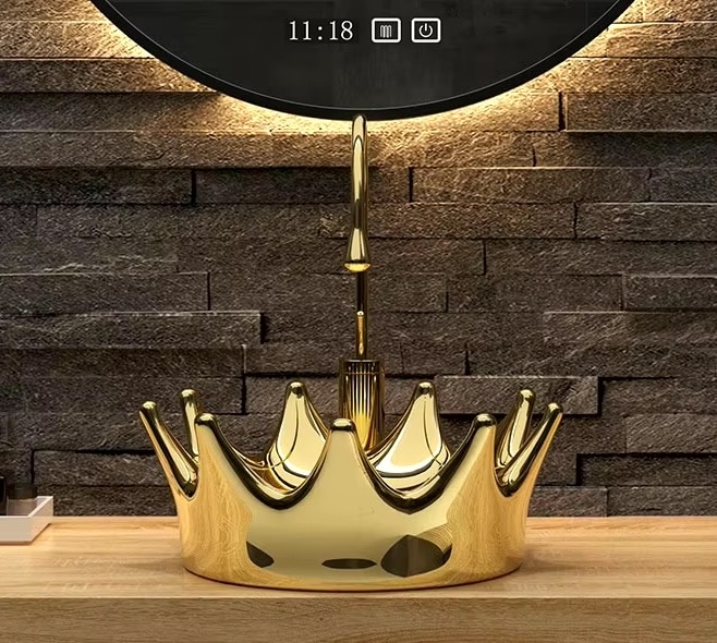 Regal Majesty Gold Crown Basin  -  Gold Bathroom Basins / Sinks