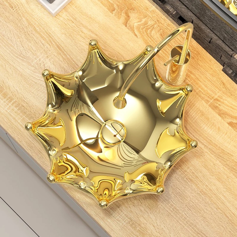 Regal Majesty Gold Crown Basin  -  Gold Bathroom Basins / Sinks