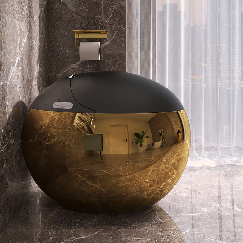 Royal Sphere Gold and Black Smart Toilet  -  Black Toilets