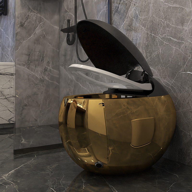 Royal Sphere Gold and Black Smart Toilet  -  Black Toilets