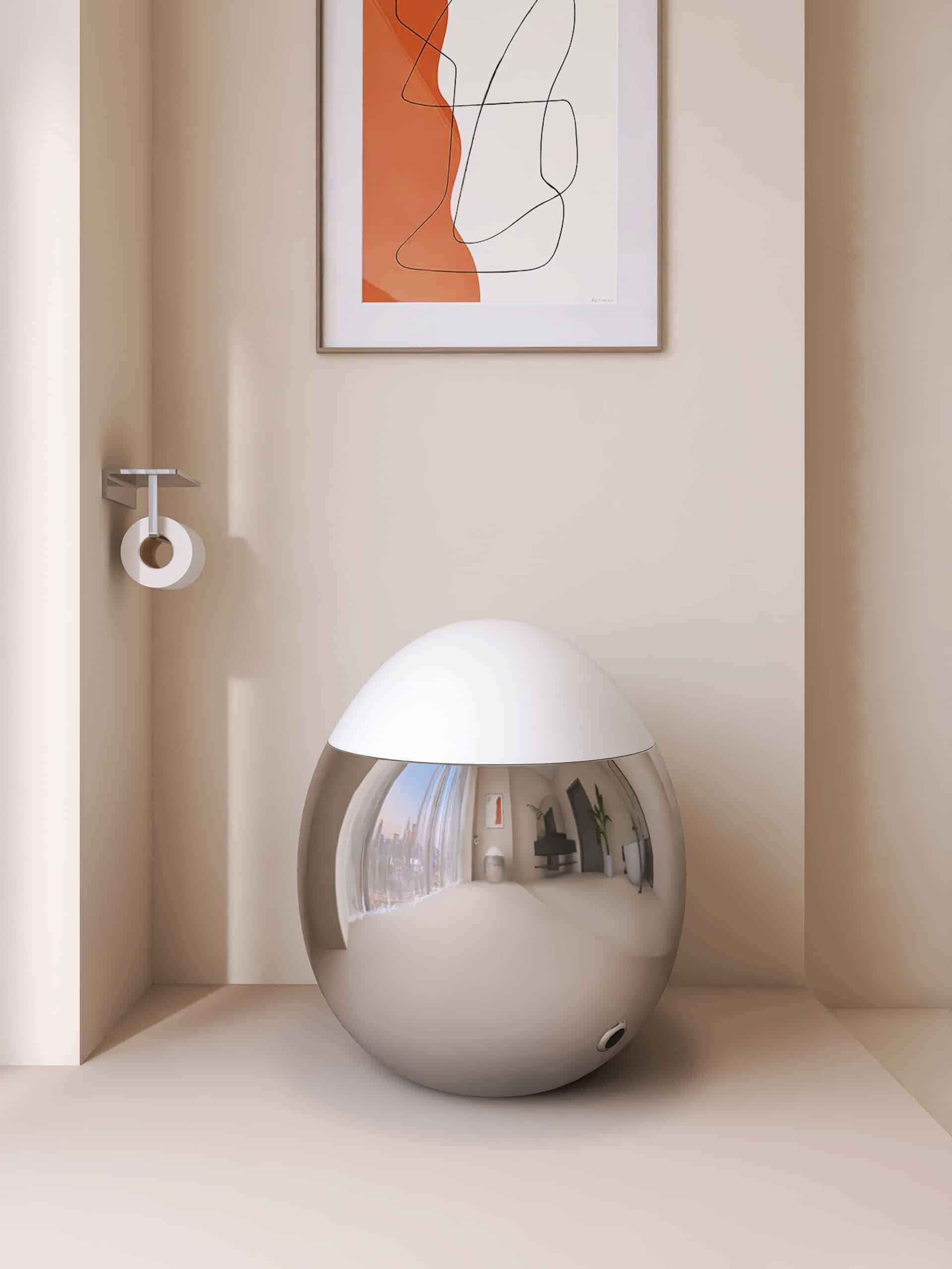 Royal Sphere Silver and White Smart Toilet  -  Silver Toilets