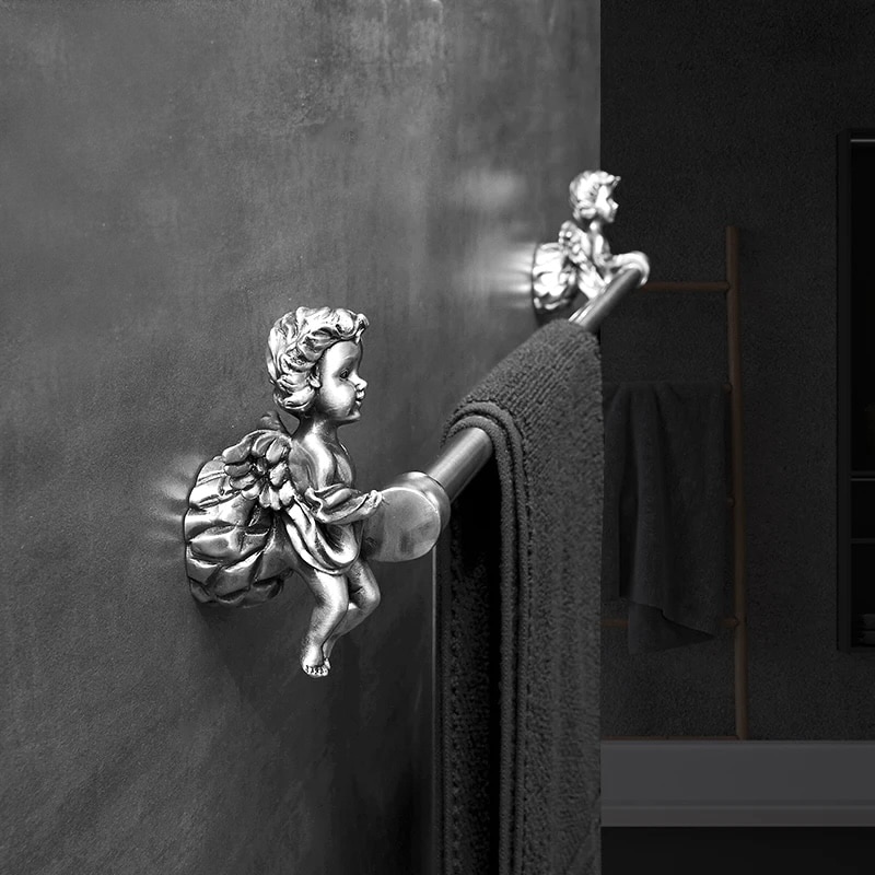 Silver Angel Single Towel Bar  -  Bathroom Accessories