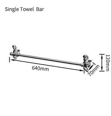 Silver Angel Single Towel Bar  -  Bathroom Accessories