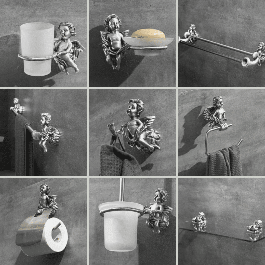 Silver Angel Bathroom Set  -  Bathroom Accessories
