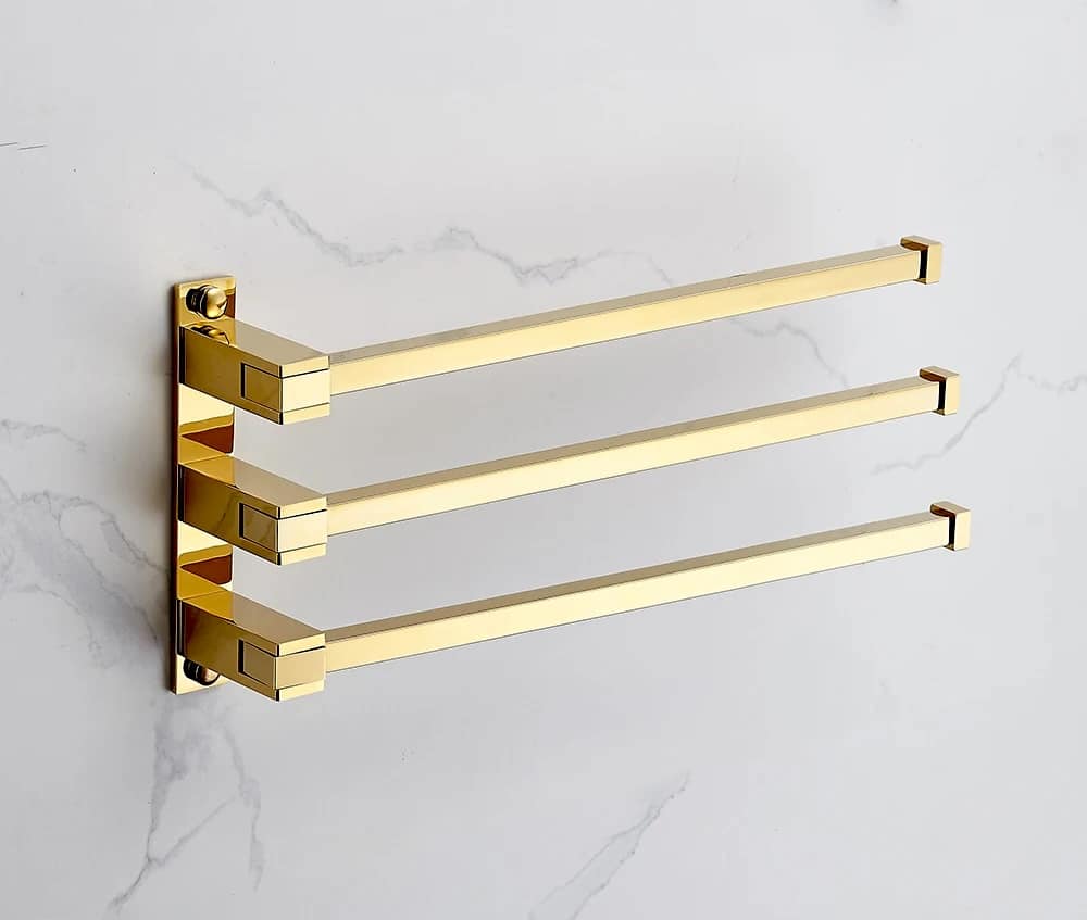 Opulence Royal Three-Towel Bar  -  Gold Bathroom Accessories