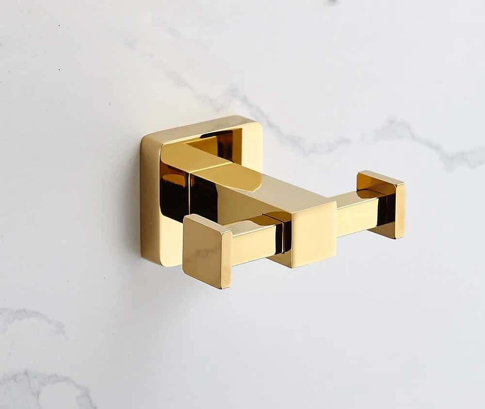 Opulence Royal Double Robe Hook  -  Gold Bathroom Accessories