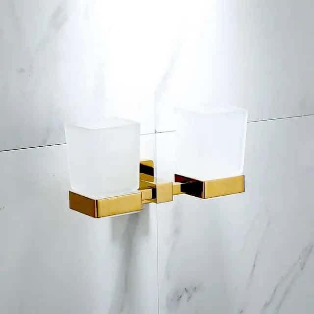 Opulence Royal Double Tumbler Holder  -  Gold Bathroom Accessories