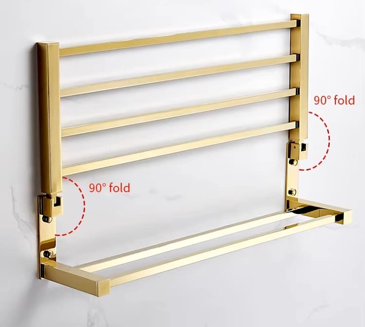 Opulence Royal Foldable Towel Rack  -  Gold Bathroom Accessories