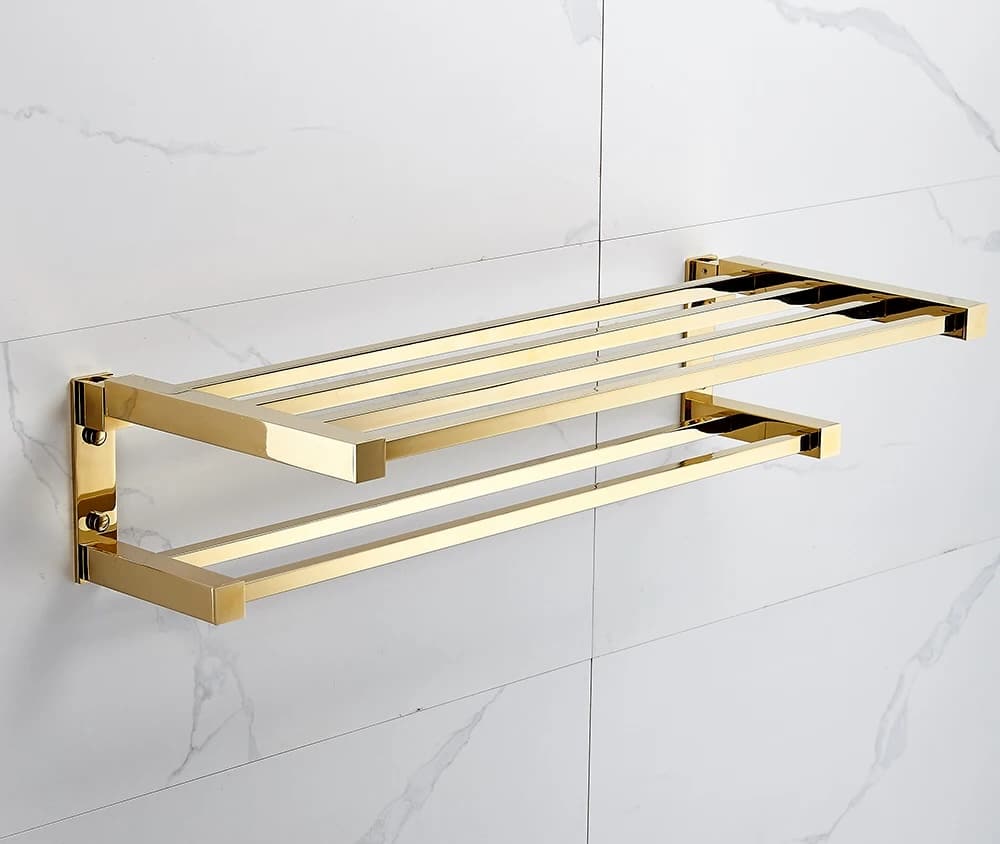 Opulence Royal Foldable Towel Rack  -  Gold Bathroom Accessories