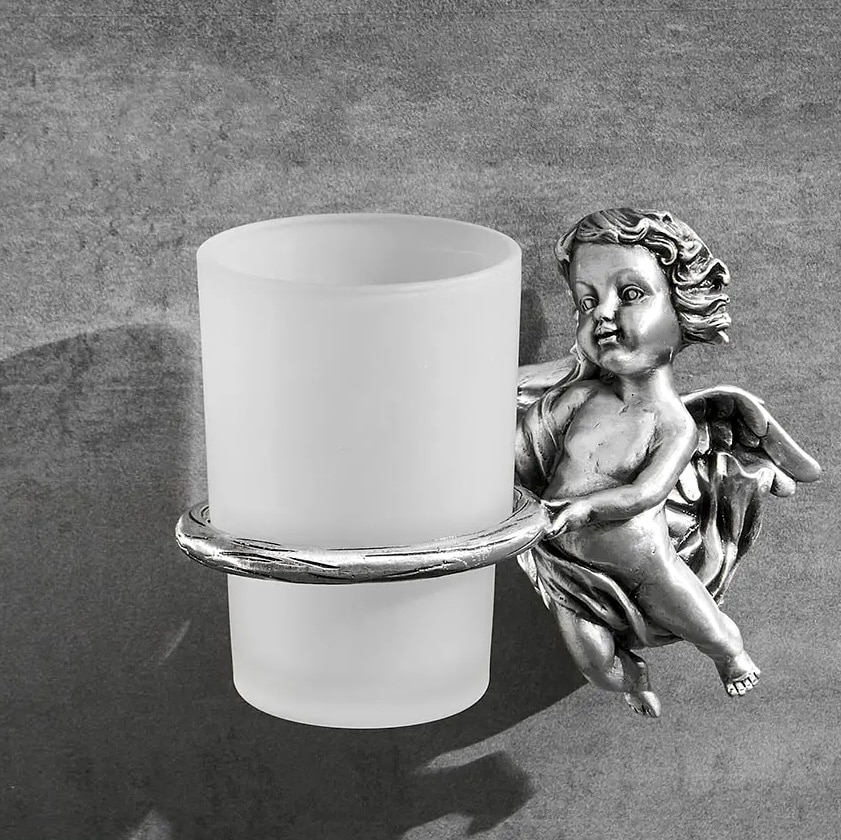 Silver Angel Cup Holder  -  Bathroom Accessories