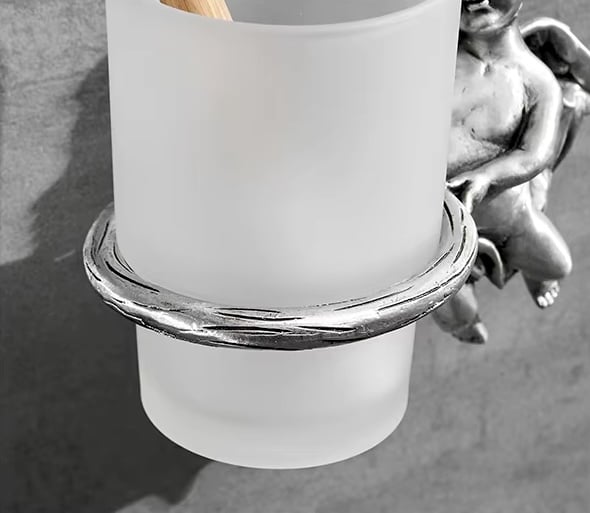 Silver Angel Cup Holder  -  Bathroom Accessories