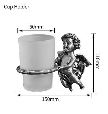Silver Angel Cup Holder  -  Bathroom Accessories