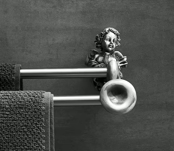Silver Angel Double Towel Bar  -  Bathroom Accessories