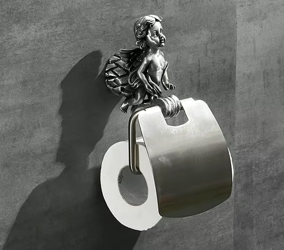Silver Angel Toilet Paper Holder  -  Bathroom Accessories