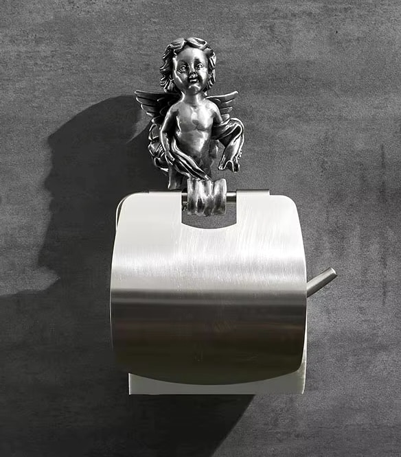 Silver Angel Toilet Paper Holder  -  Bathroom Accessories