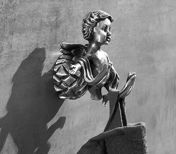 Silver Angel Robe Hook  -  Bathroom Accessories