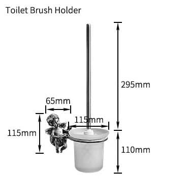 Silver Angel Toilet Brush & Holder  -  Bathroom Accessories