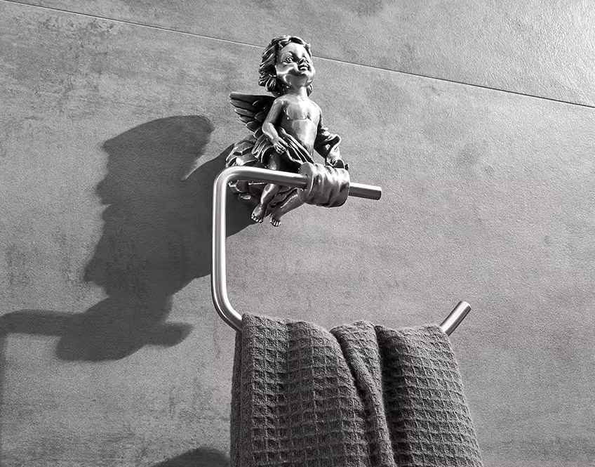Silver Angel Towel Ring  -  Bathroom Accessories