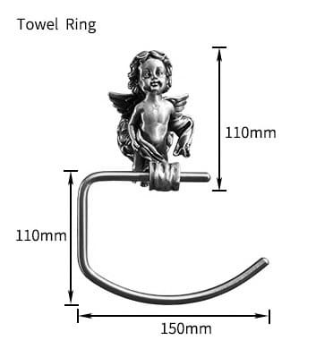 Silver Angel Towel Ring  -  Bathroom Accessories