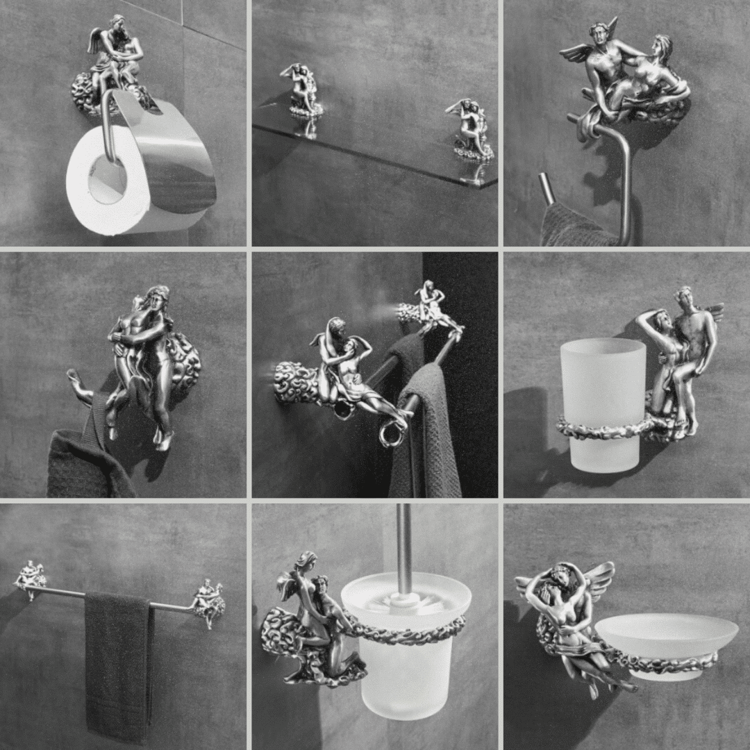 Silver Lovers Bathroom Set  -  Bathroom Accessories