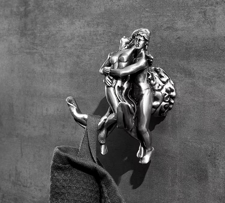 Silver “Lovers” Robe Hook  -  Bathroom Accessories