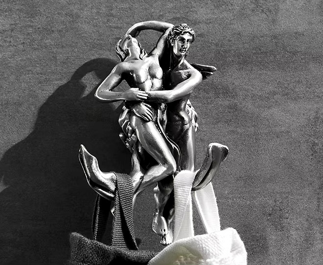 Silver “Lovers” Robe Hook  -  Bathroom Accessories