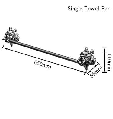 Silver “Lovers” Single Towel Bar  -  Bathroom Accessories