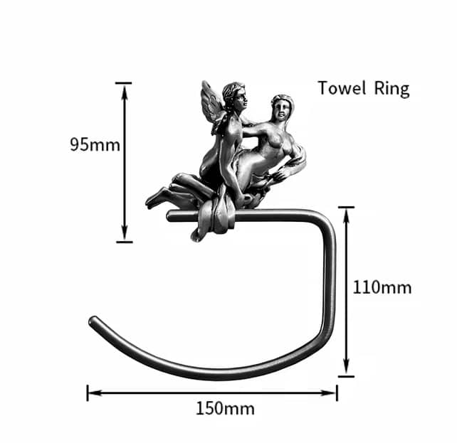 Silver “Lovers” Towel Ring  -  Bathroom Accessories