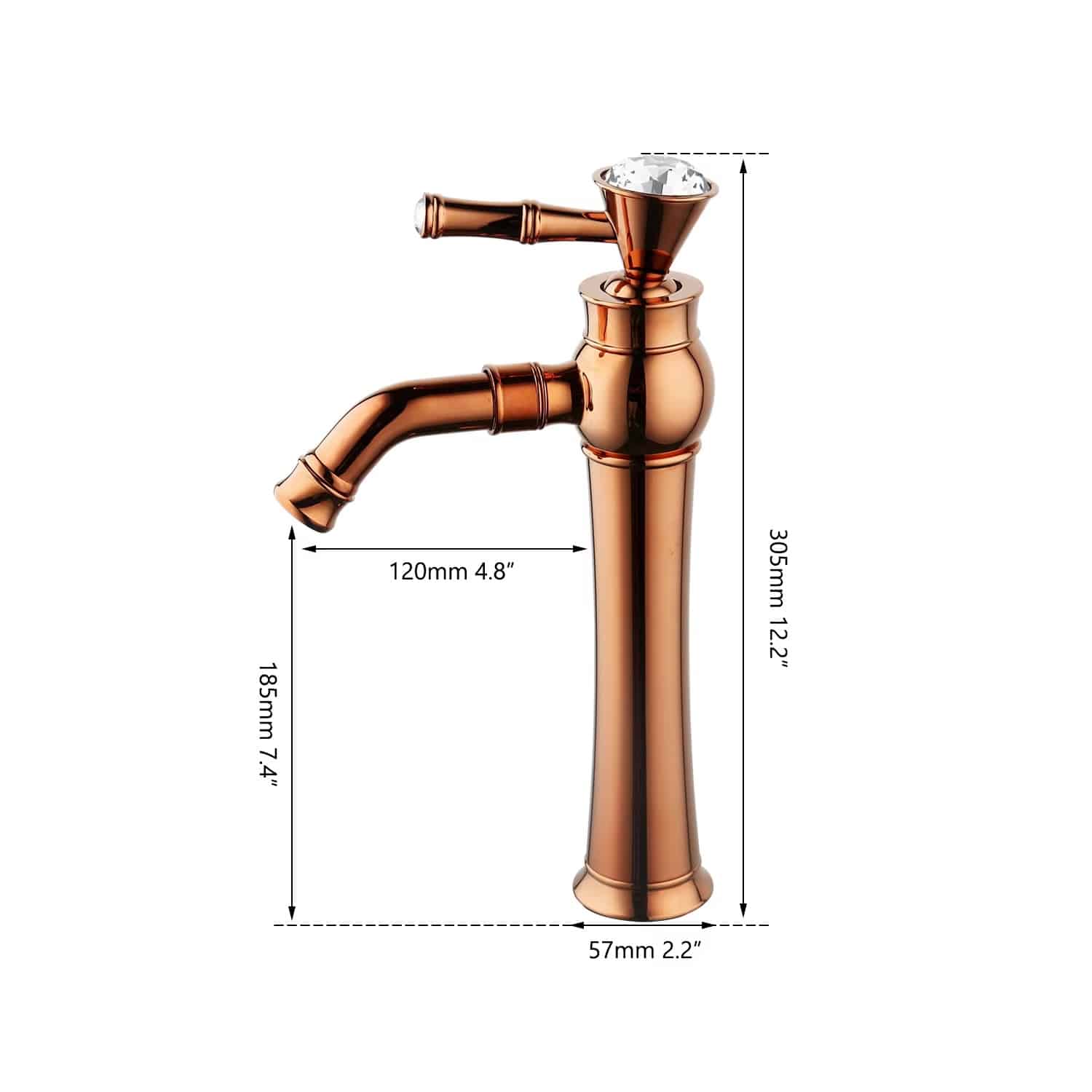 Crystal Elegance Rose Gold Bathroom Faucet  -  Gold Water Taps & Faucets