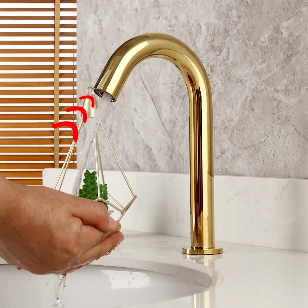 LuxeTouch Gold Touch-Free Sensor Faucet  -  Gold Water Taps & Faucets