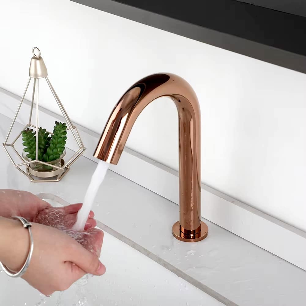 LuxeTouch Rose Gold Touch-Free Sensor Faucet  -  Gold Water Taps & Faucets