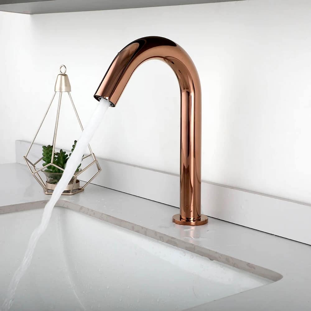 LuxeTouch Rose Gold Touch-Free Sensor Faucet  -  Gold Water Taps & Faucets