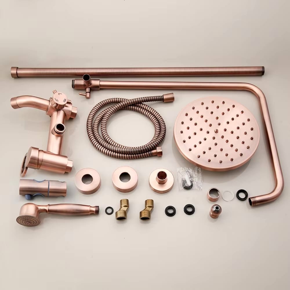 Luxury Brushed Rose Gold Shower Set  -  Shower Sets & Bathtub Faucets