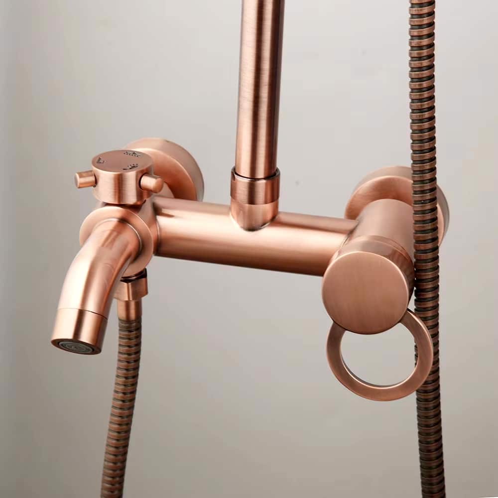 Luxury Brushed Rose Gold Shower Set  -  Shower Sets & Bathtub Faucets