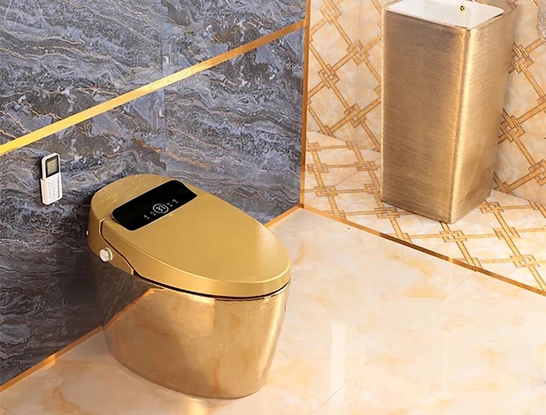 LuxeGold Modern Smart Toilet  -  Gold Toilets