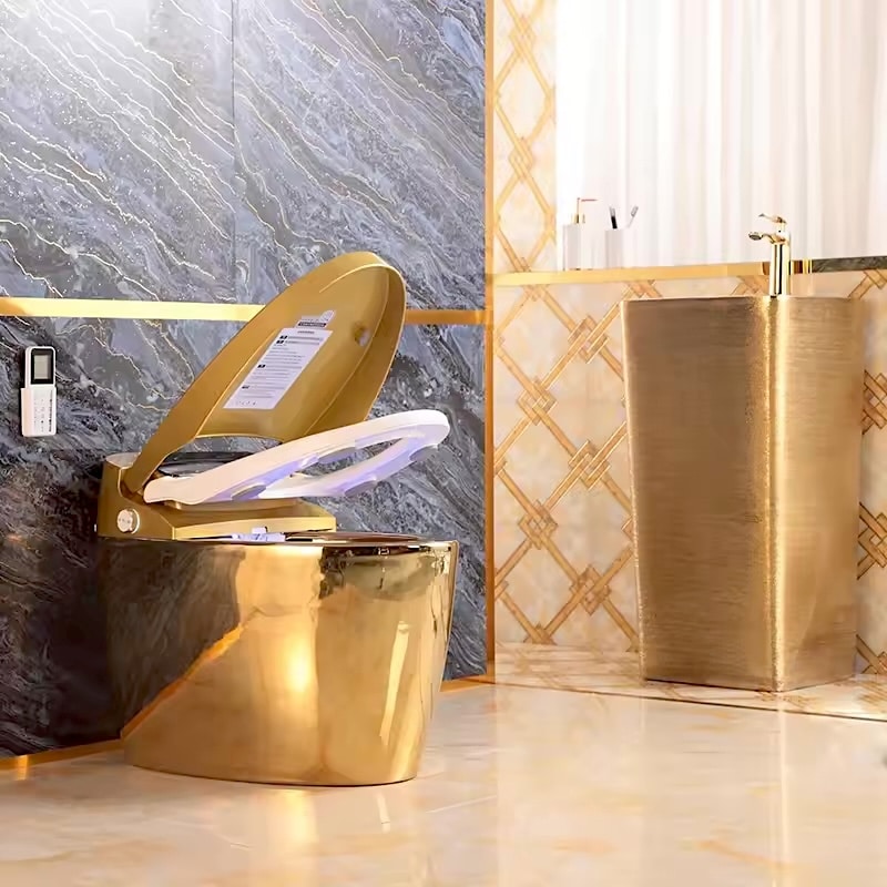 LuxeGold Modern Smart Toilet  -  Gold Toilets