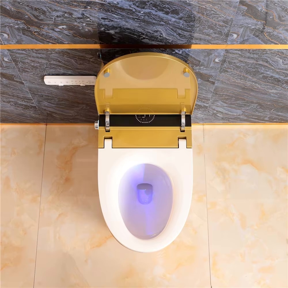 Luxury Gold Smart Toilet with Diamonds Pattern  -  Gold Toilets