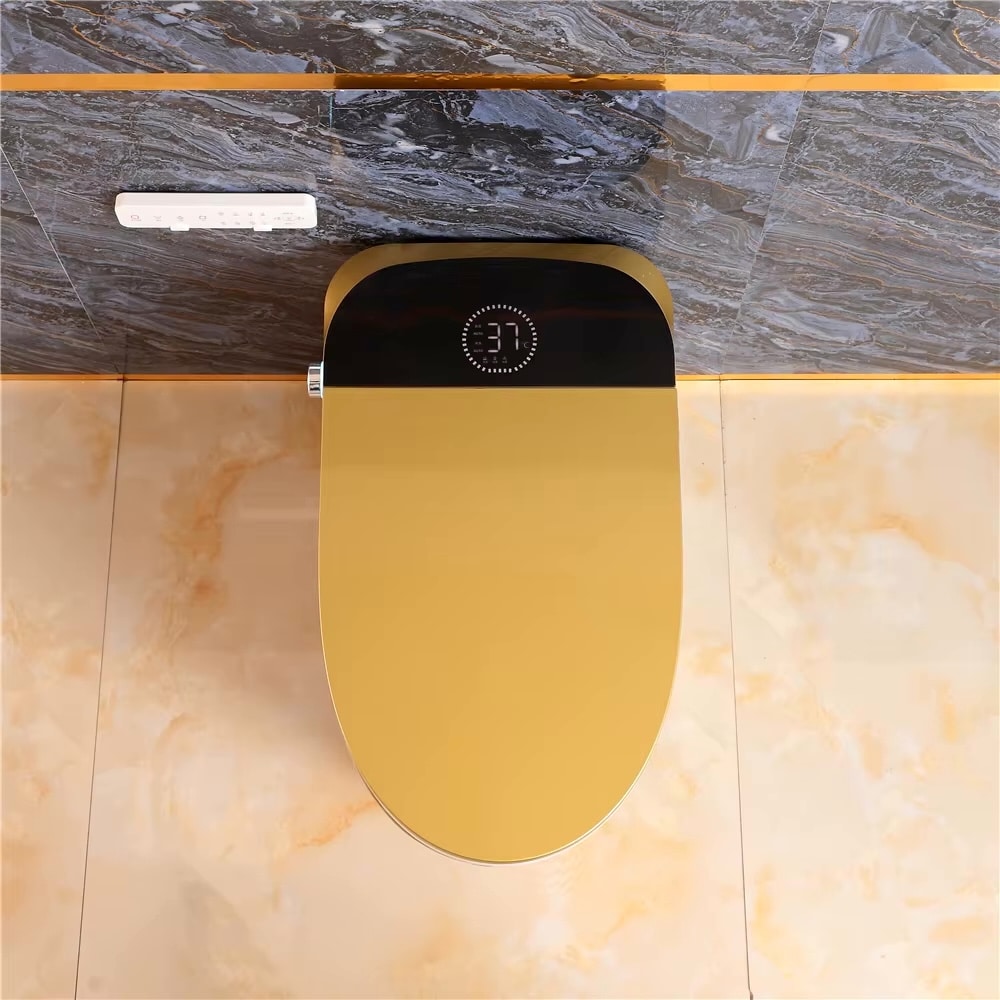 Luxury Gold Smart Toilet with Diamonds Pattern  -  Gold Toilets