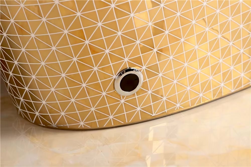 Luxury Gold Smart Toilet with Diamonds Pattern  -  Gold Toilets