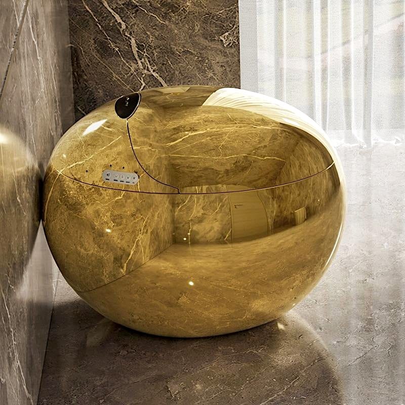 Royal Sphere Plain Gold Smart Toilet  -  Gold Toilets