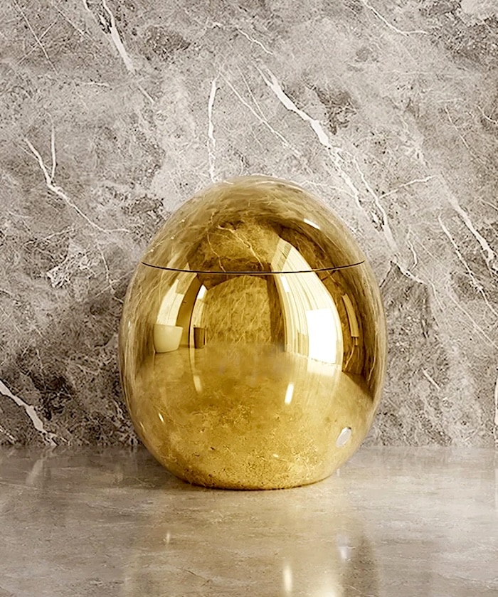 Royal Sphere Plain Gold Smart Toilet  -  Gold Toilets