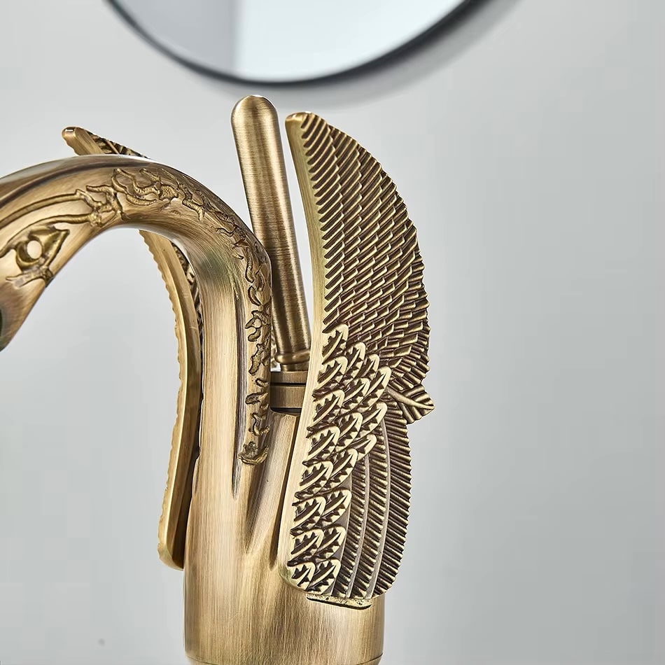 Antique Bronze Swan Faucet  -  Antique Bronze Water Taps & Faucets